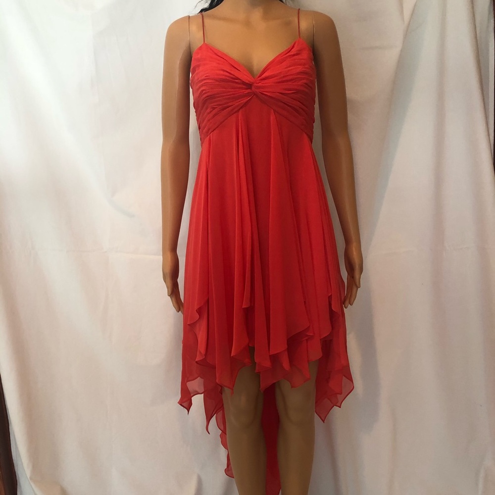 Fun Asymmetrical Tangerine Dress